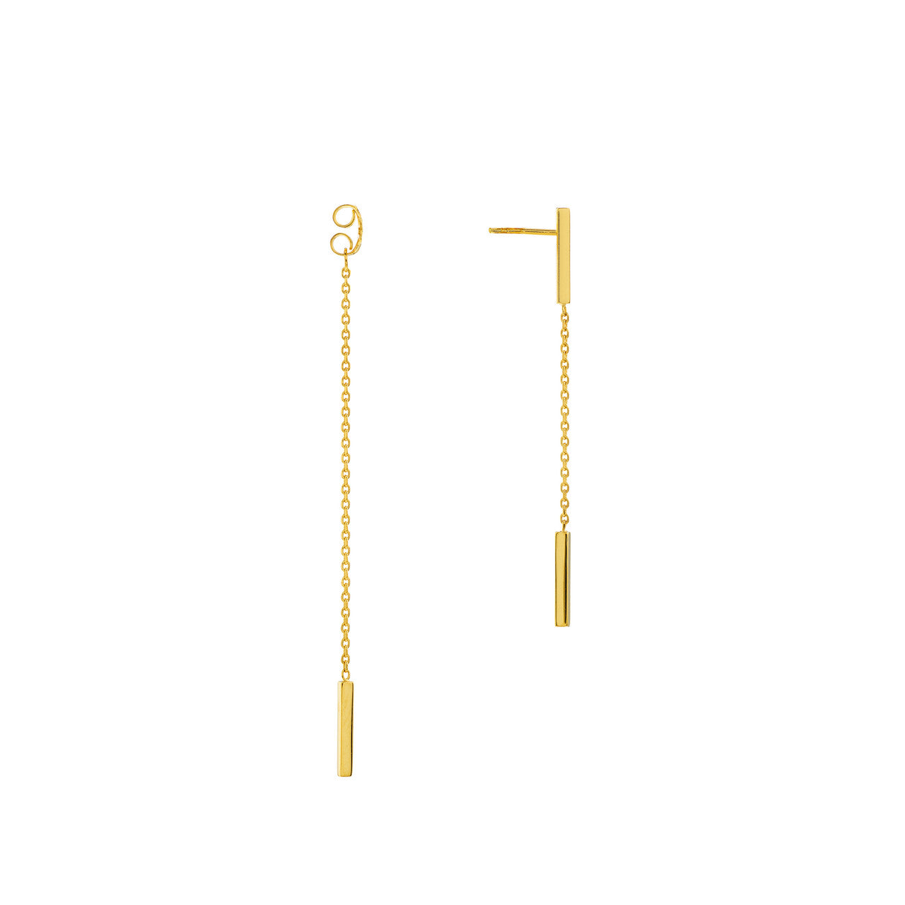 Gold bar earrings