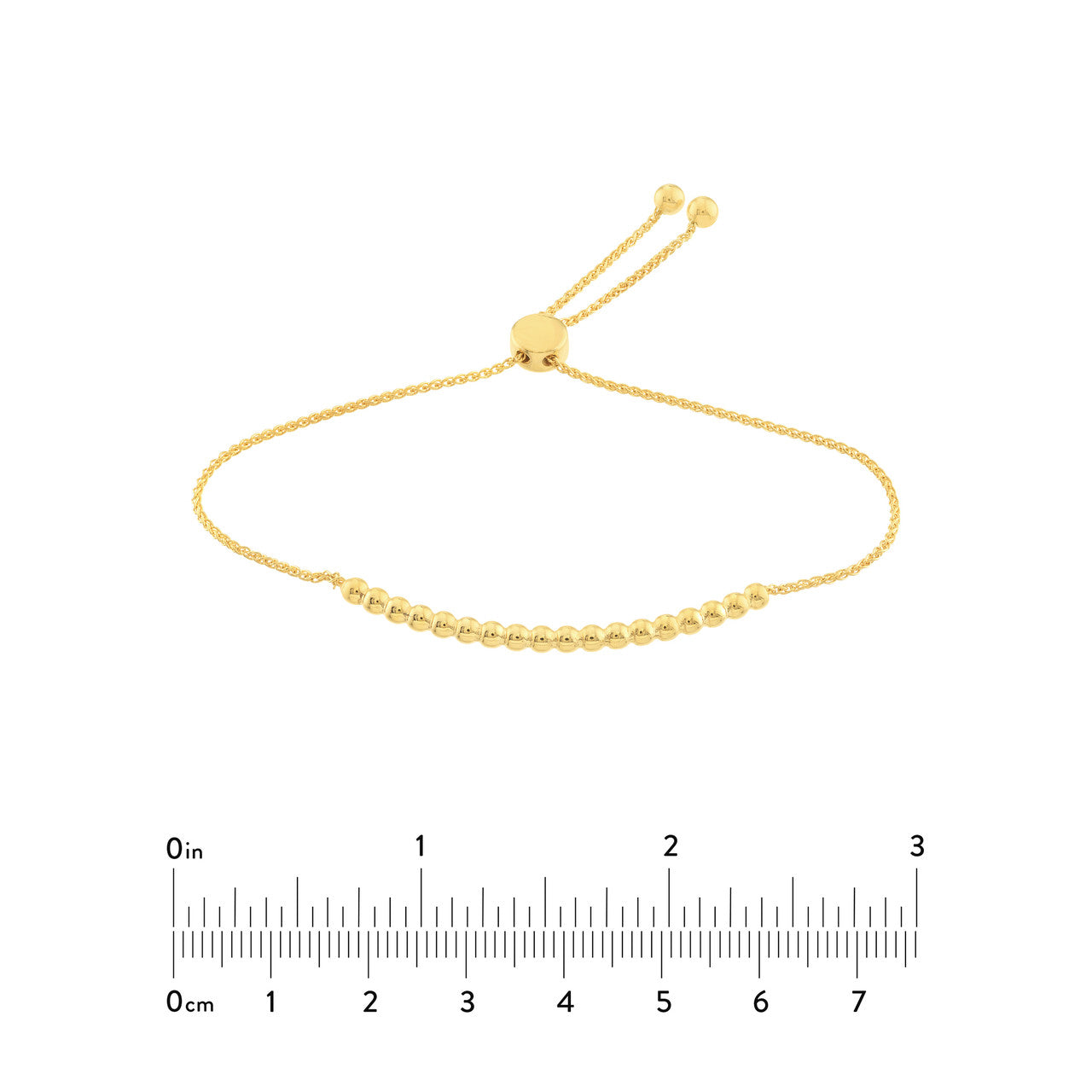 14K gold connecting beads bolo bracelet, minimalist design