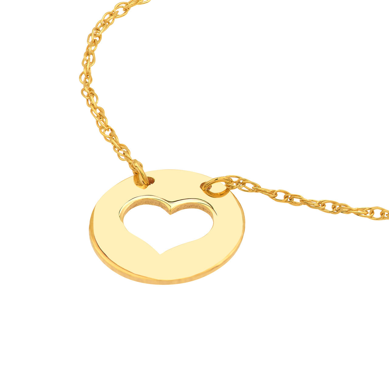 Cutout Heart Mini Disc Necklace 2