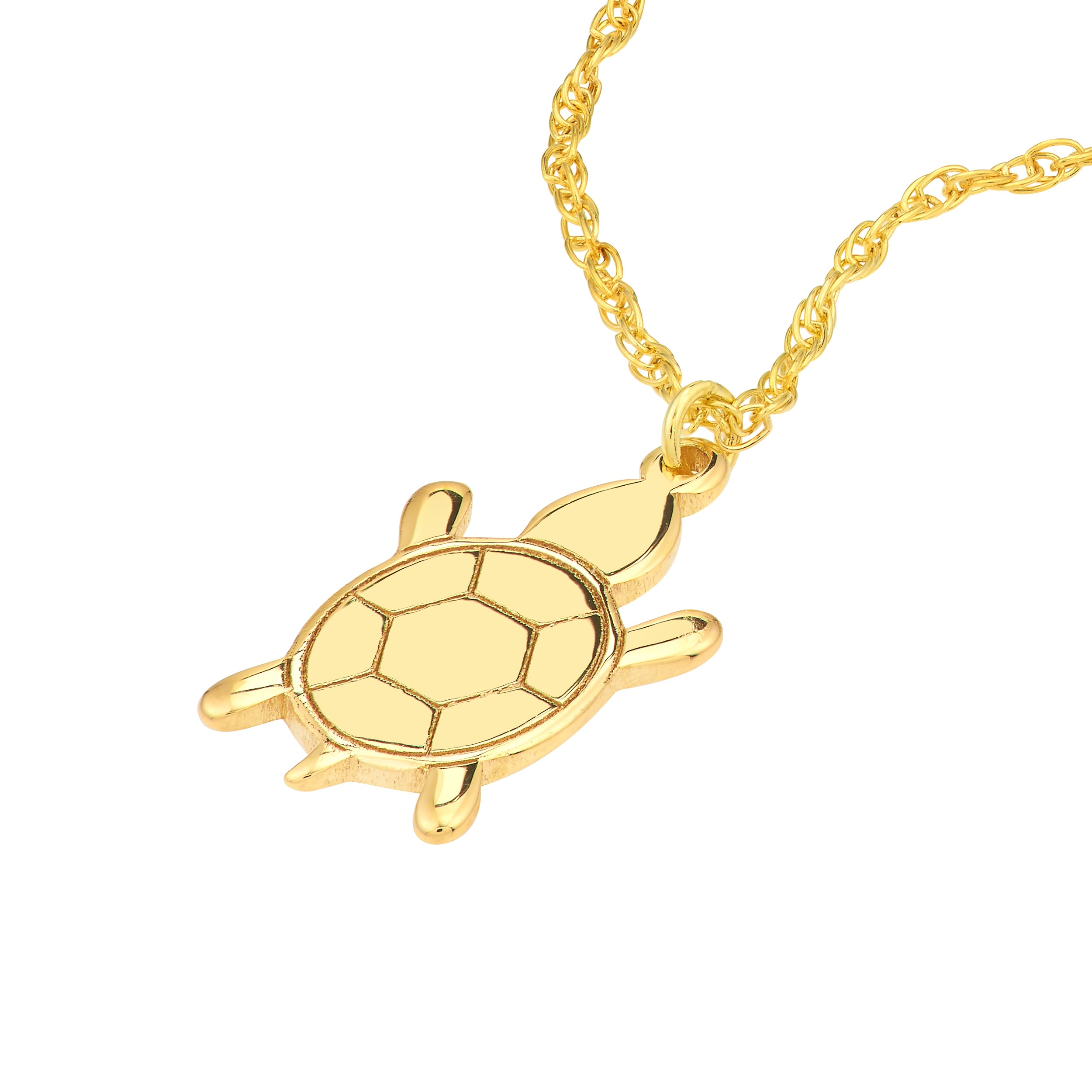 14K Gold Mini Turtle Pendant Necklace