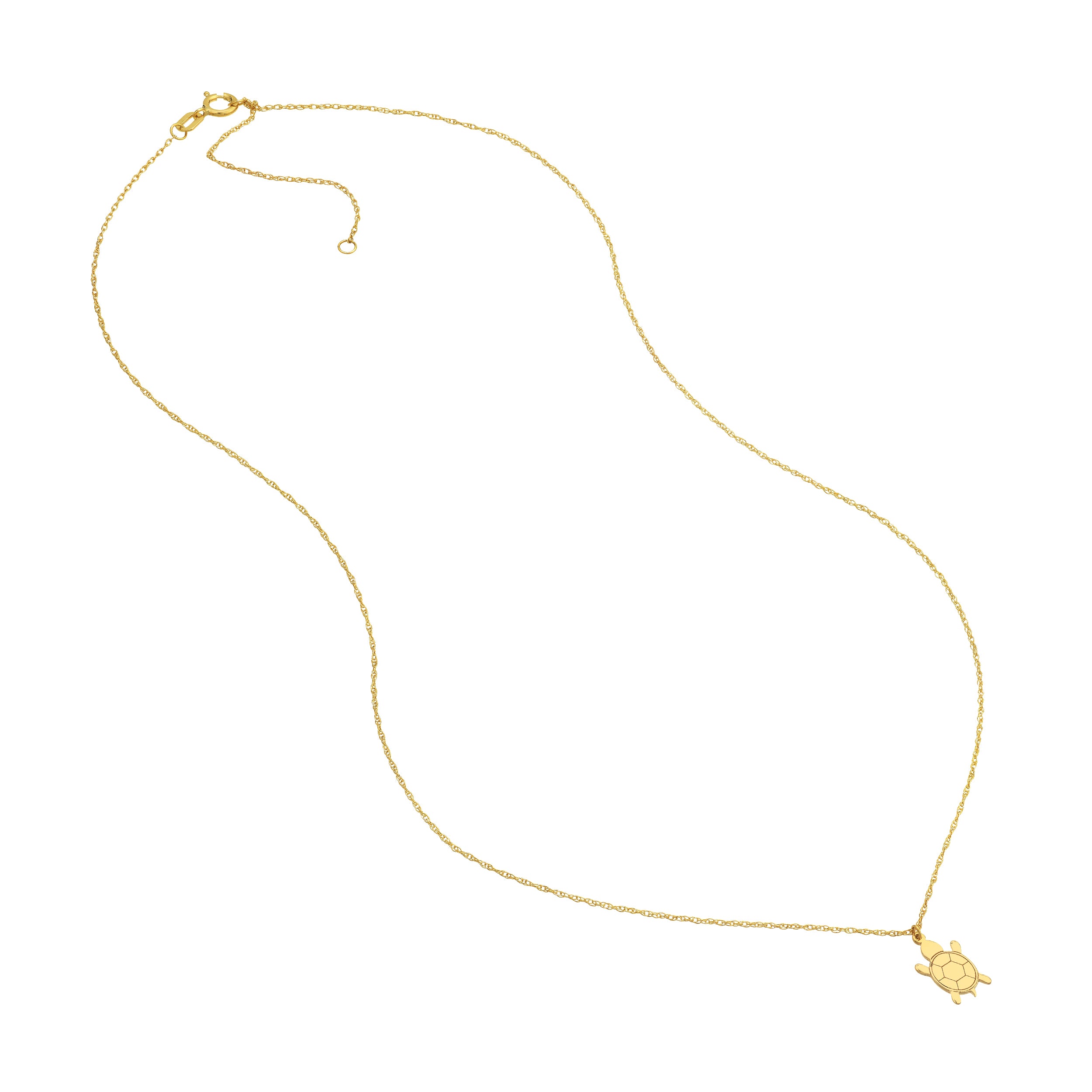 14K Gold Mini Turtle Pendant Necklace