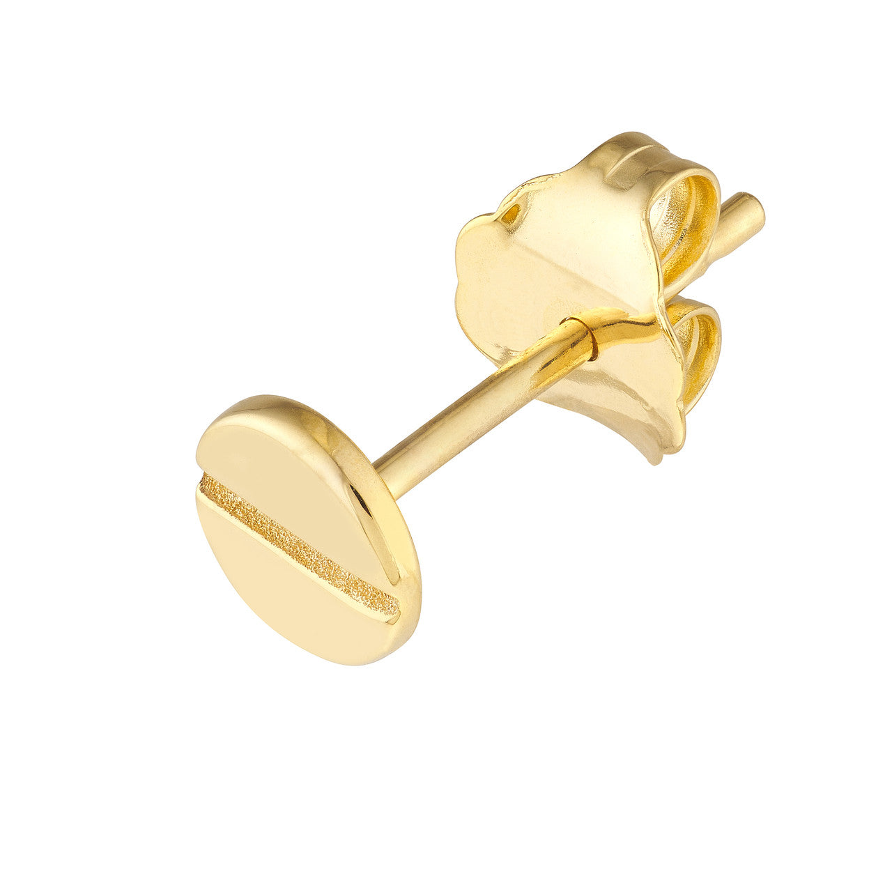 Simple screw stud earrings by My Store, featuring a polished finish and sleek design, perfect for everyday wear.