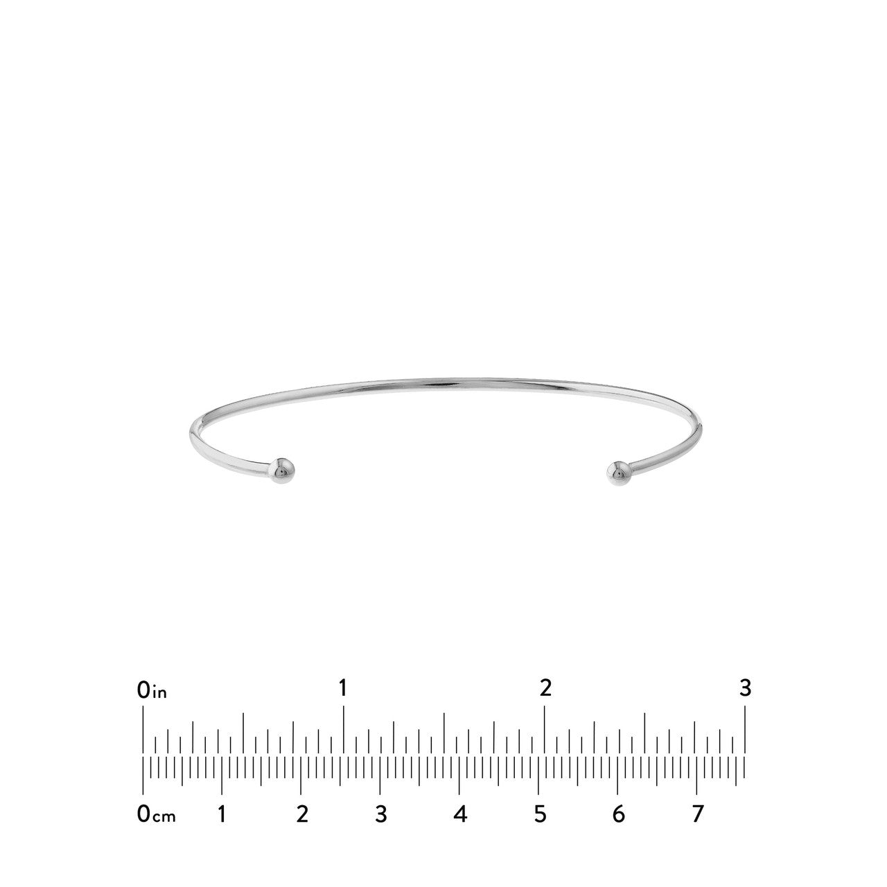 14K rose gold cuff bangle with beaded ends, alternate view