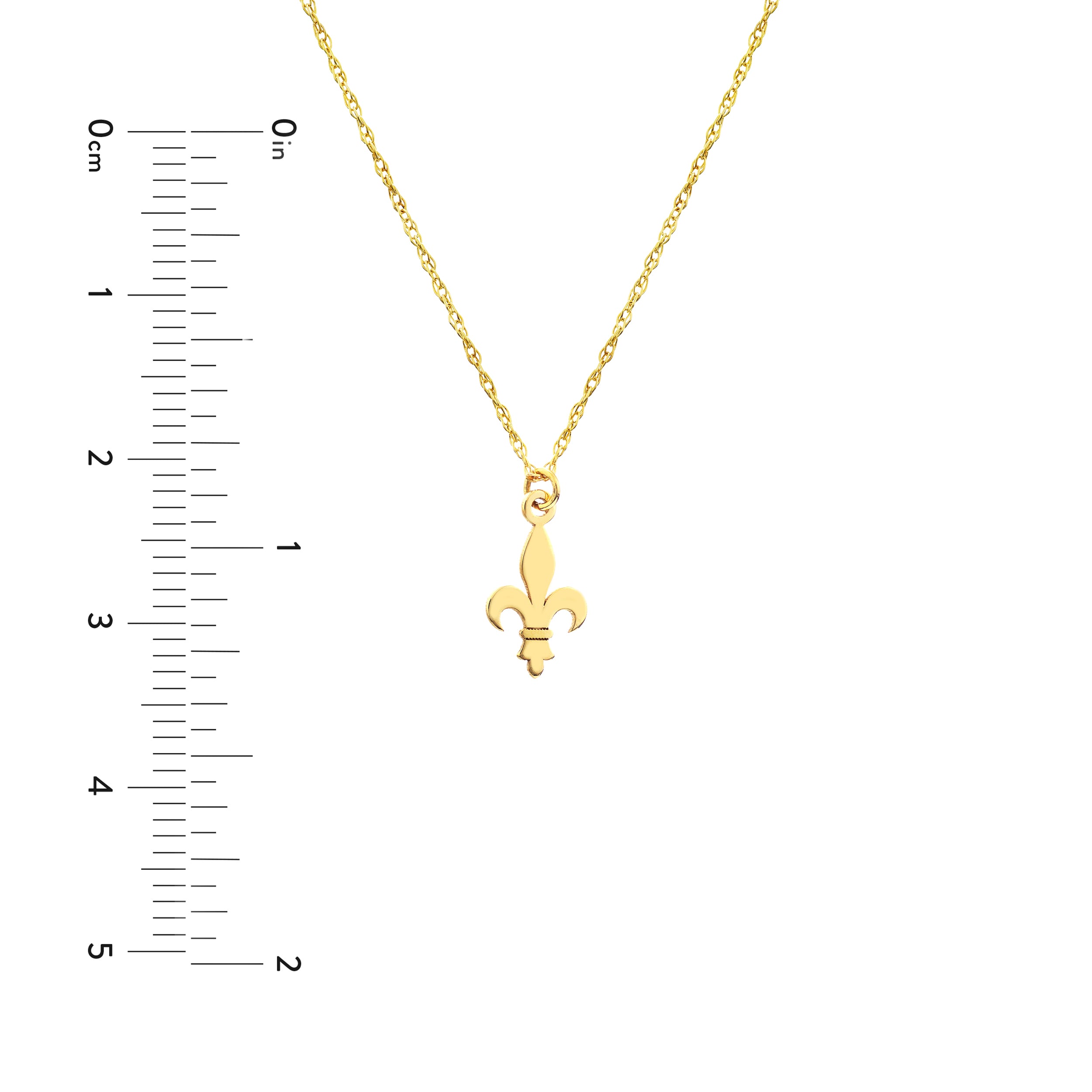 14K Gold Fleur-de-Lis Pendant Necklace