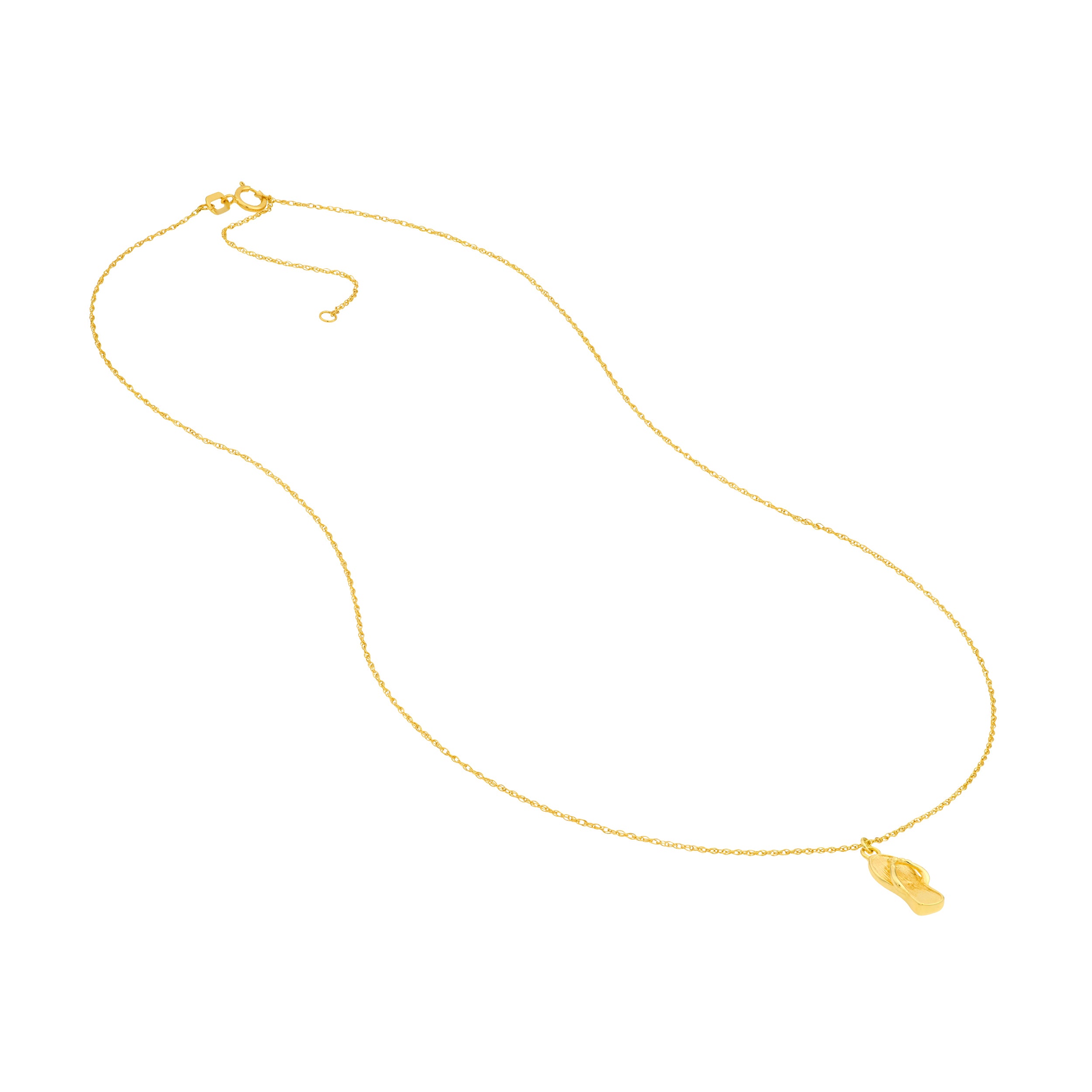 14K Gold Flip Flop Pendant Necklace