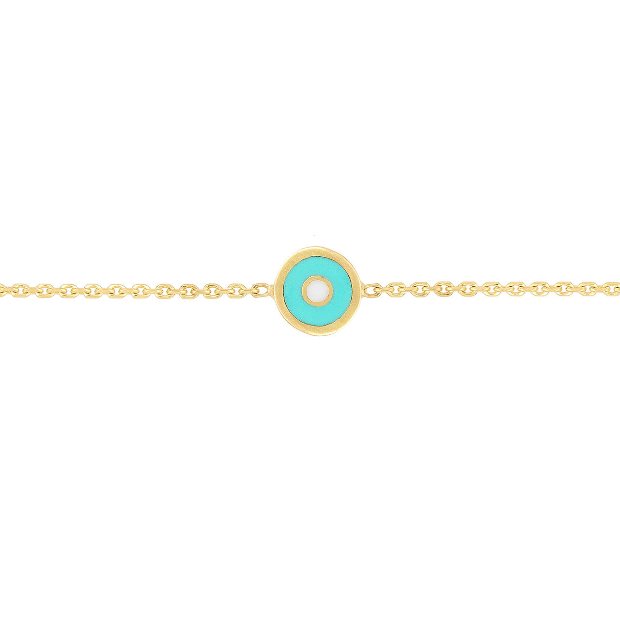 Turquoise Enamel Round Evil Eye Bracelet 2