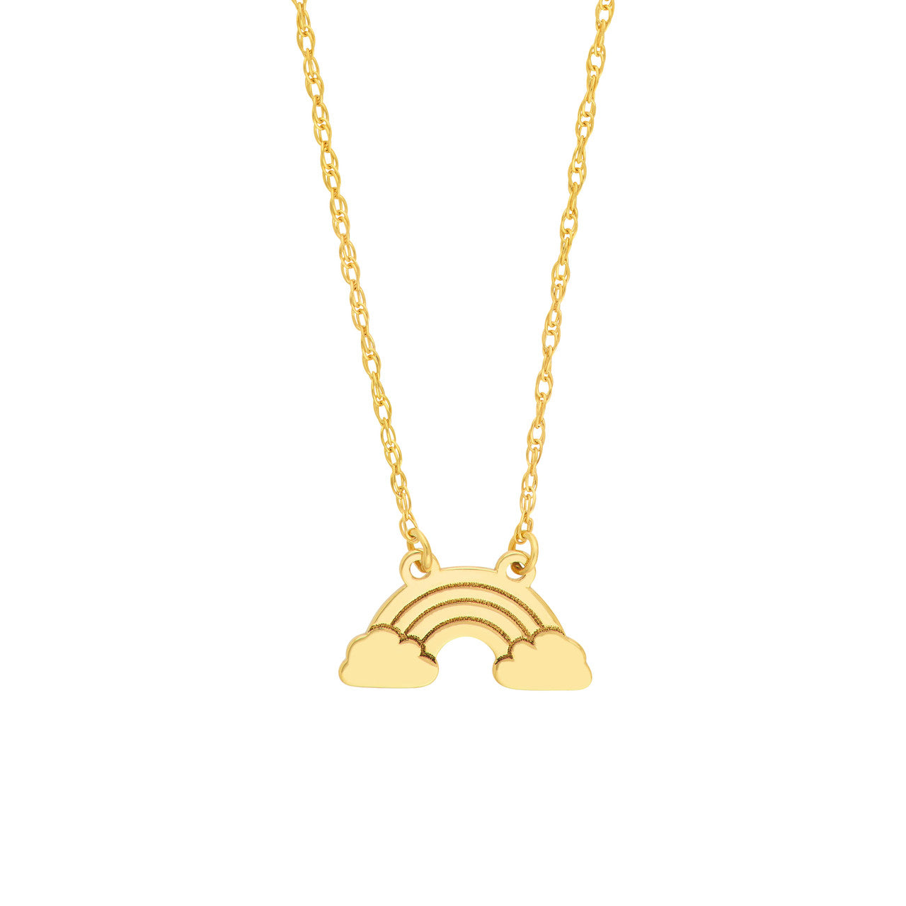 Simple rainbow and cloud necklace by My Store featuring colorful enamel and delicate chain design.