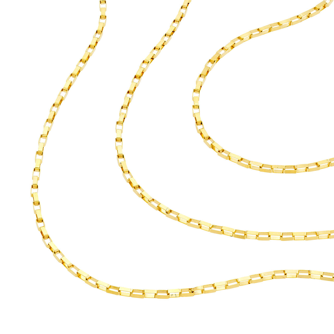 Triple Graduated Box Link Necklace 2