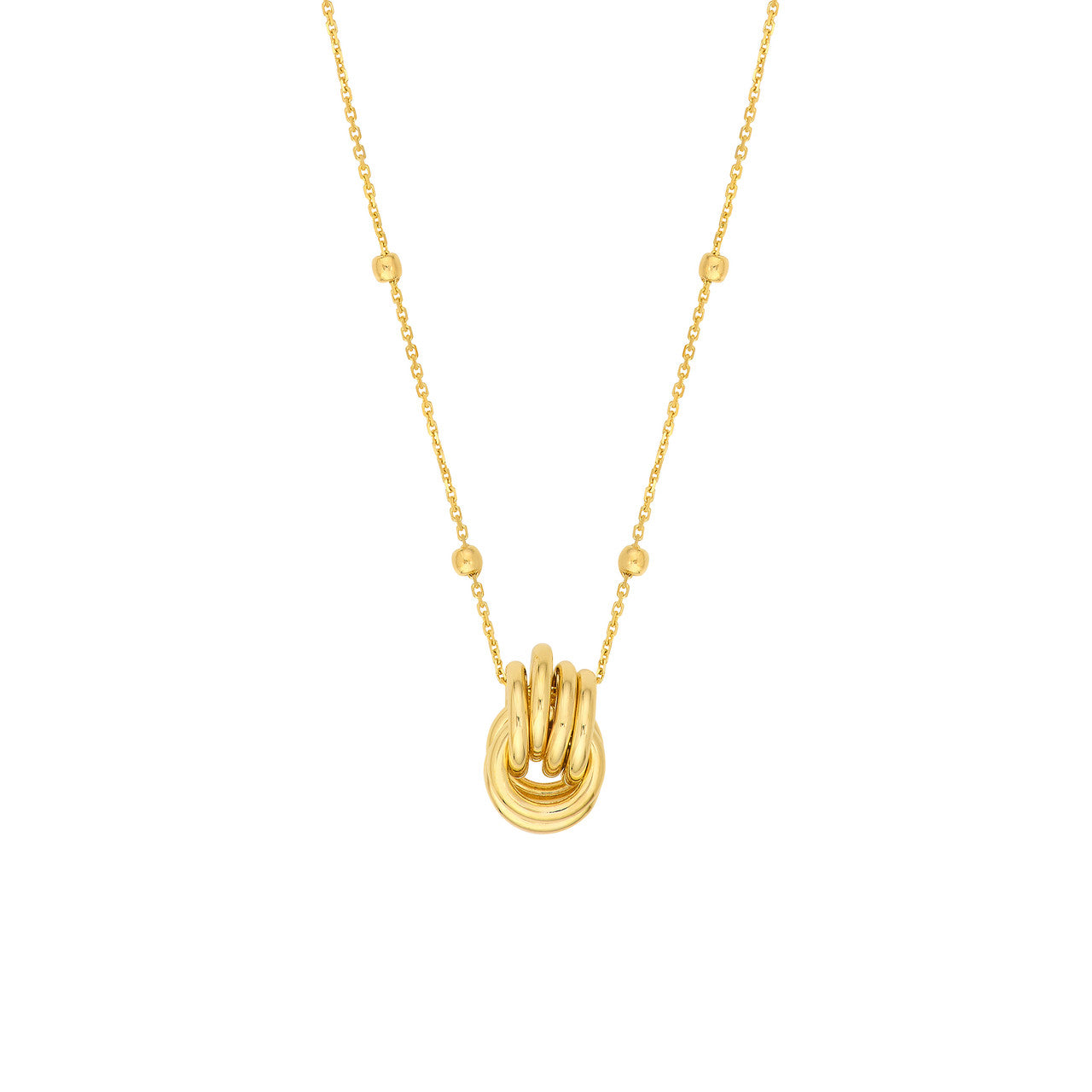Round link nest pendant station necklace by My Store featuring a delicate chain and elegant design.