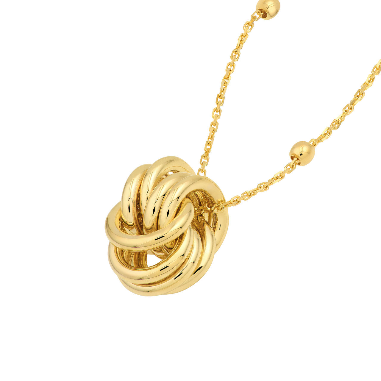 Simple round link nest pendant station necklace by My Store, featuring delicate links and a polished finish.