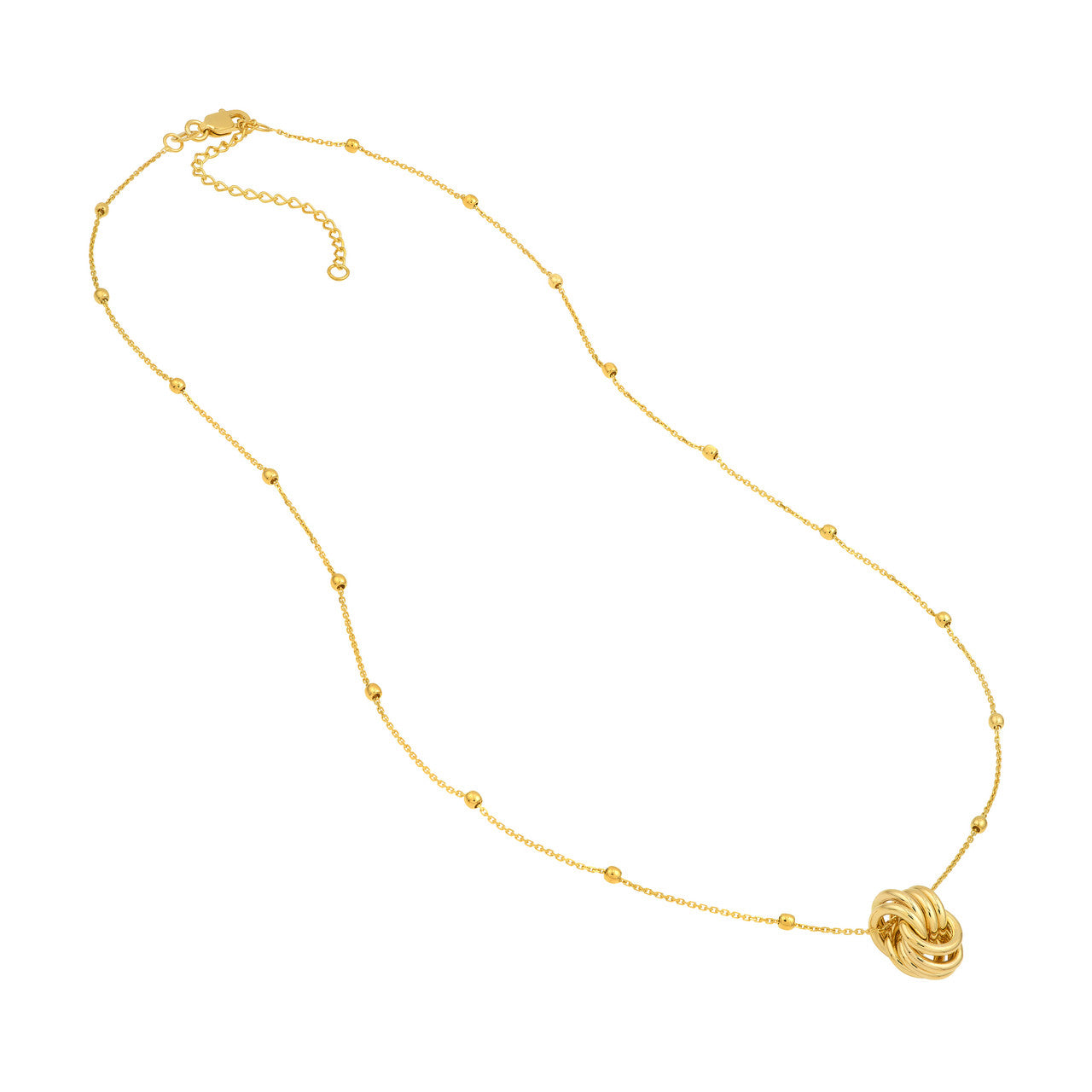Simple round link nest pendant station necklace by My Store, featuring interconnected links and a delicate chain.