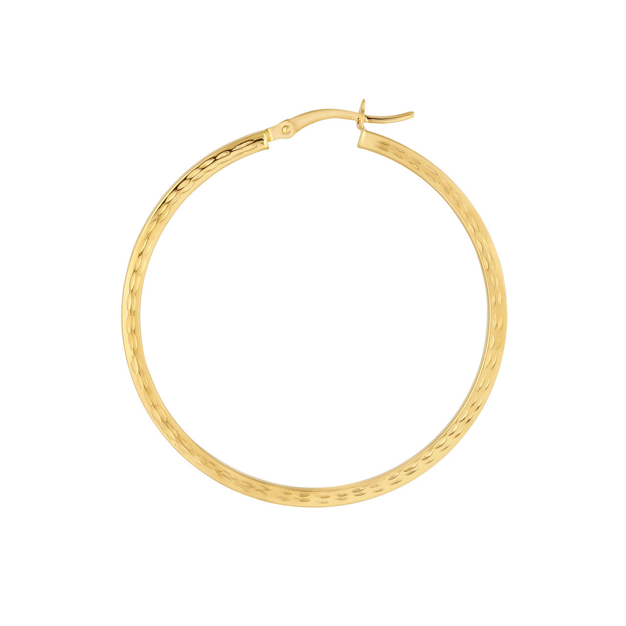 Simple 40mm square textured hoop earrings by My Store, showcasing a modern design with a unique surface texture.