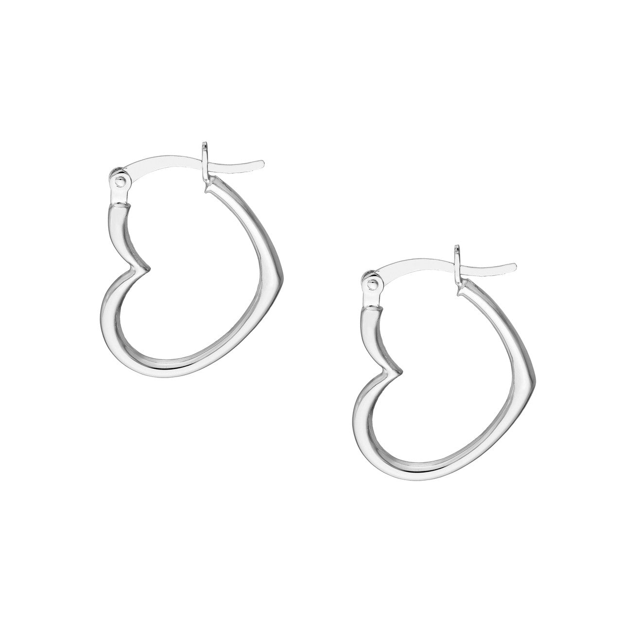 Tilted Heart Hoop Earrings - VIA Jewelers
