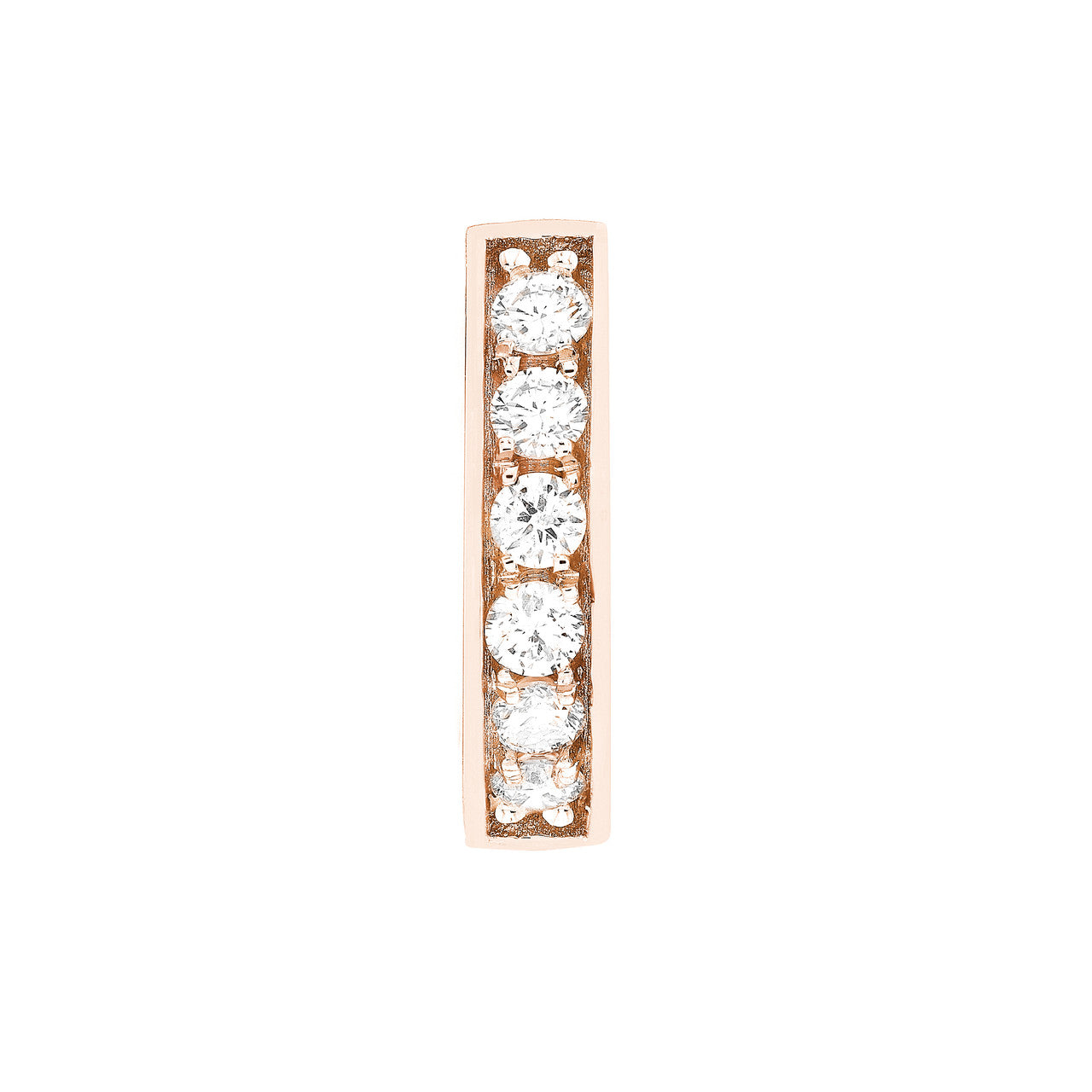 14K yellow gold diamond line huggie earrings with sparkling diamonds