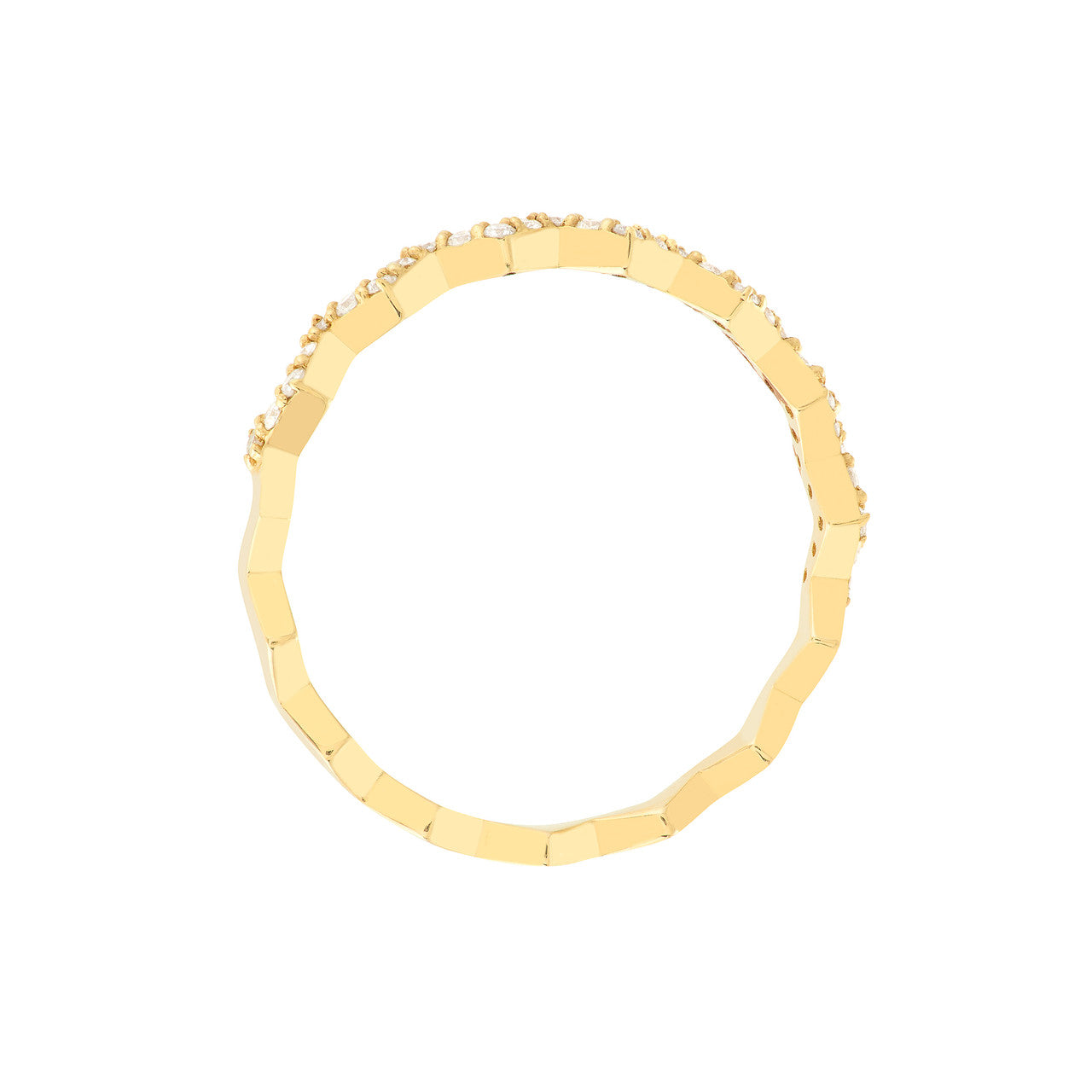 Midas Chain Zig Zag Diamond Ring featuring a unique design with sparkling diamonds set in a sleek band.