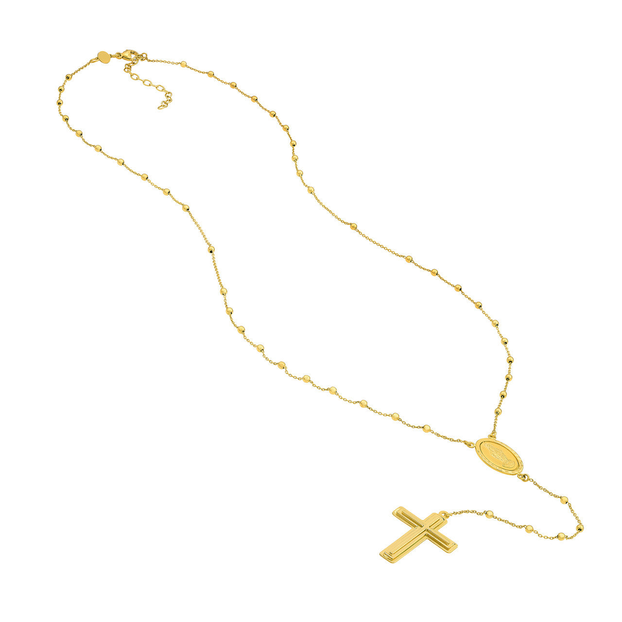 Traditional rosary necklace with cross, featuring simple design and elegant beads, by My Store.