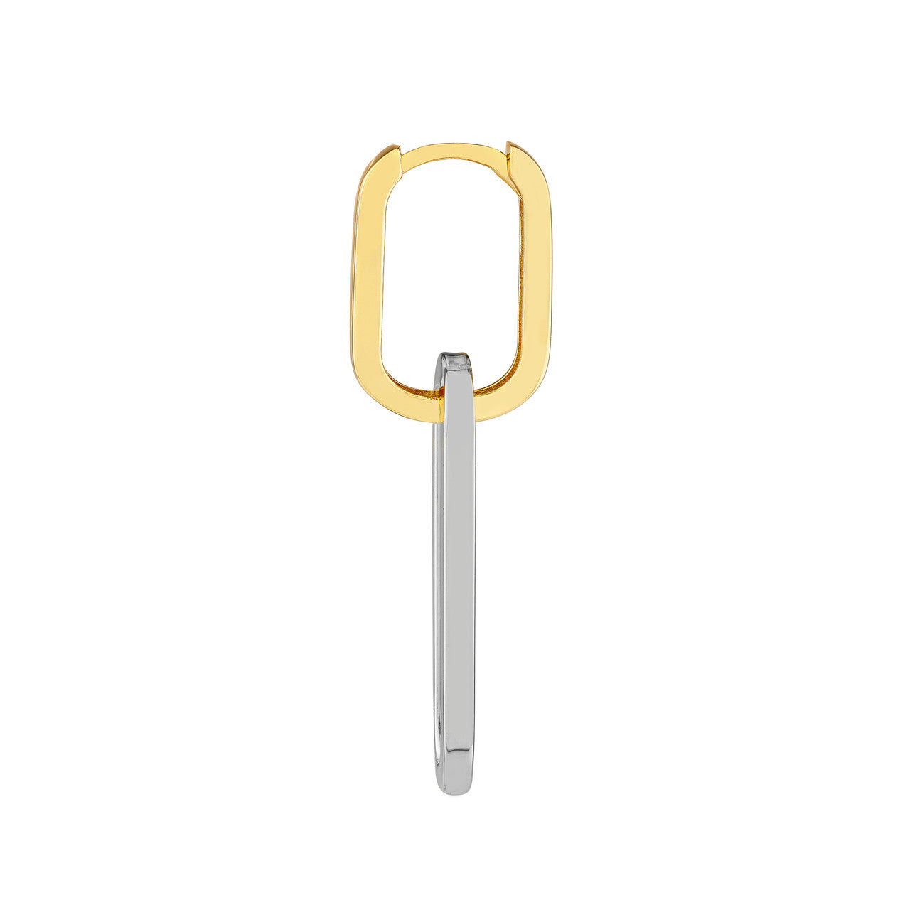 Two-Tone Paperclip Hoop Earrings