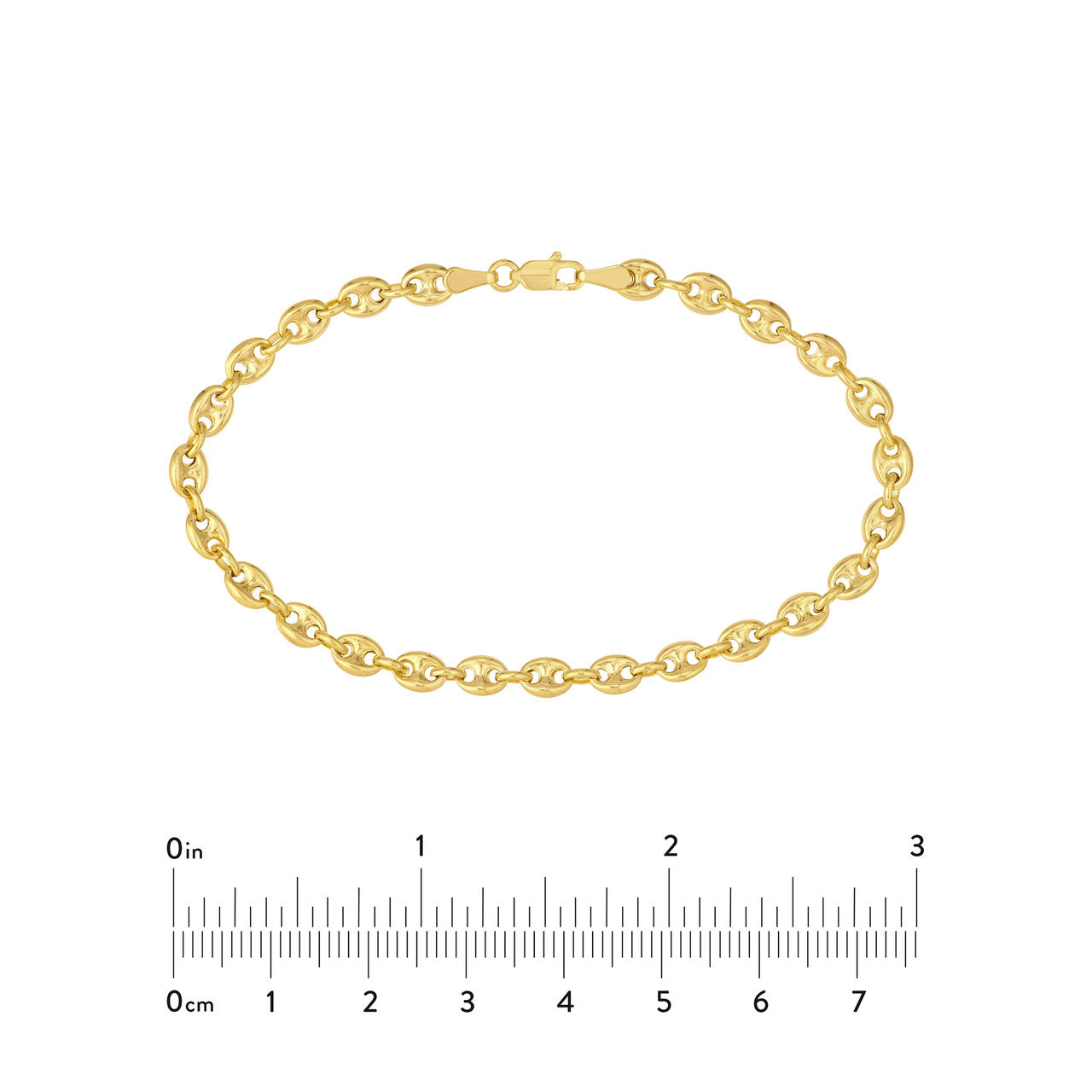 4.5mm puff mariner chain bracelet in silver, featuring interlocking links for a simple and elegant design.