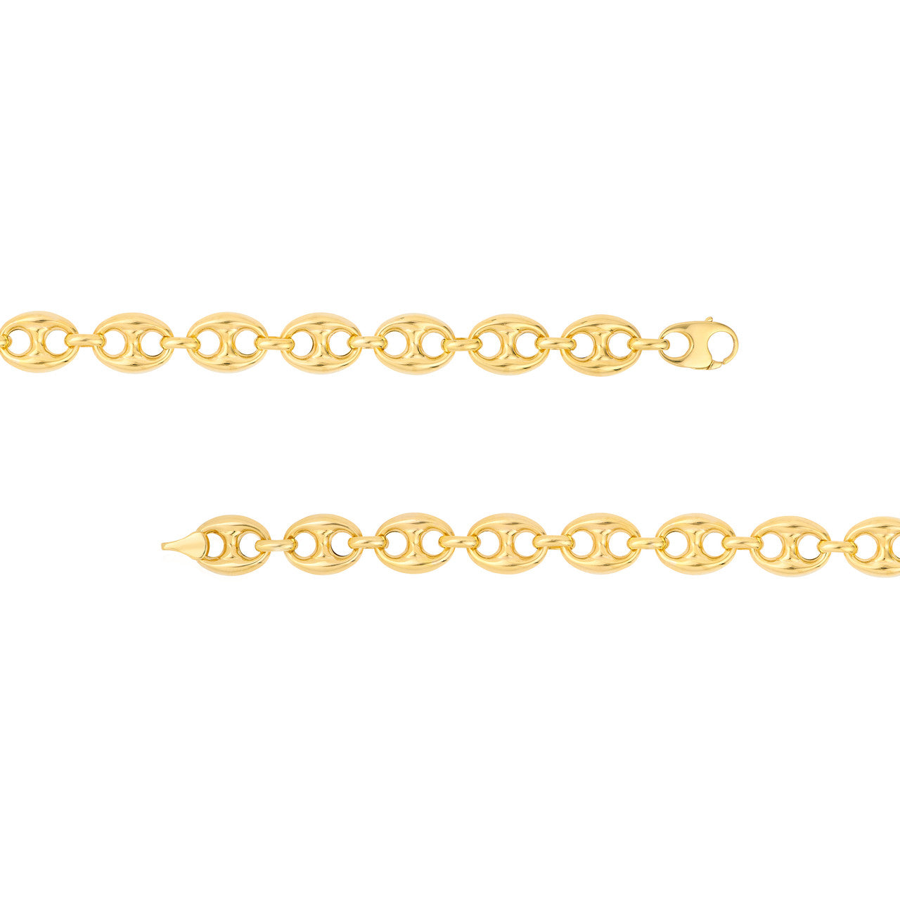 10mm gold puff mariner chain bracelet by My Store, featuring a sleek and simple design with polished links.