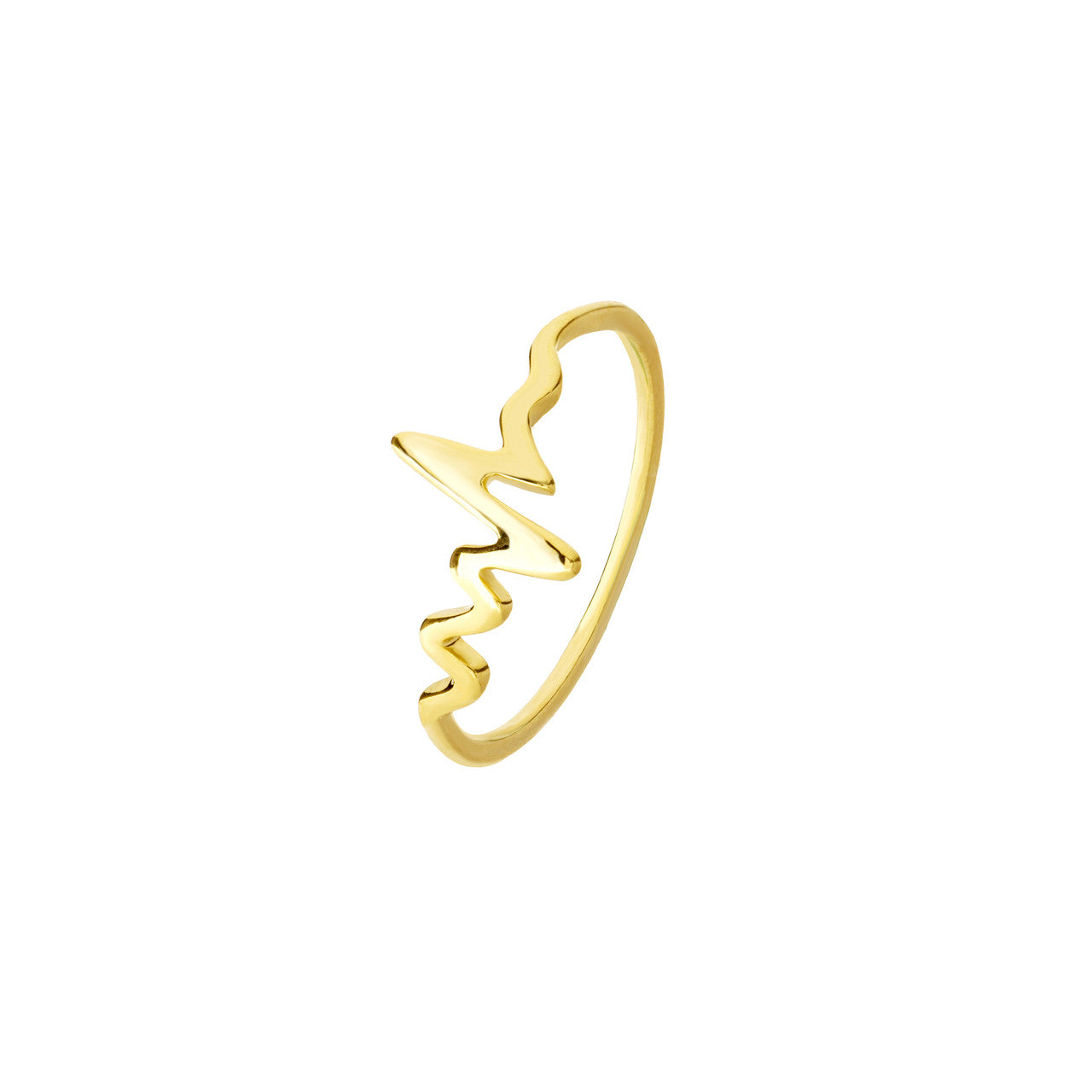 Silver heartbeat ring by My Store featuring a unique, elegant design and a polished finish.