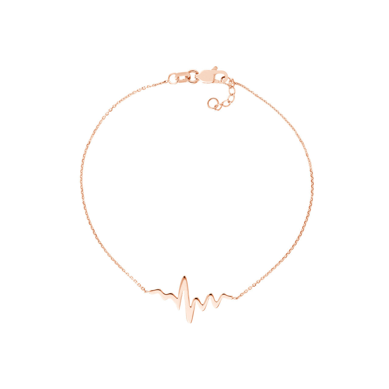Silver Heartbeat on Chain Bracelet with intricate links and heart-shaped charm, showcasing elegant design and craftsmanship.