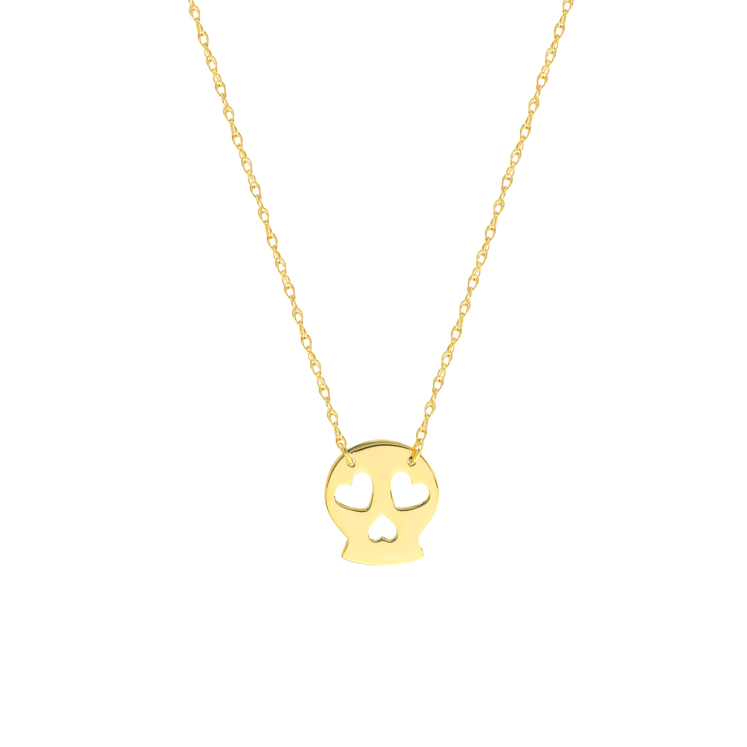 14K gold mini sugar skull adjustable necklace