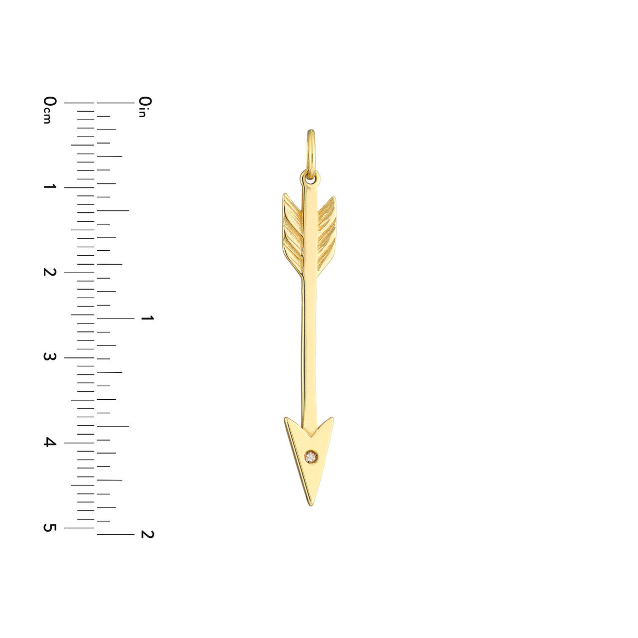 Simple arrow charm featuring a diamond, crafted by My Store, displayed against a neutral background.