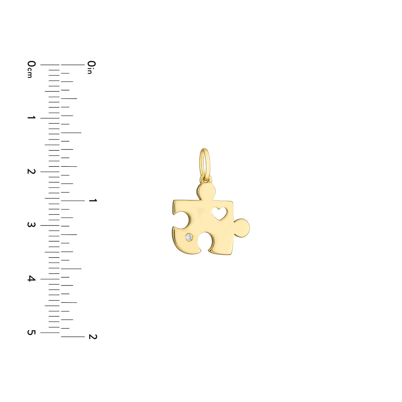 Puzzle Piece Heart Charm with 1pt Diamond - VIA Jewelers