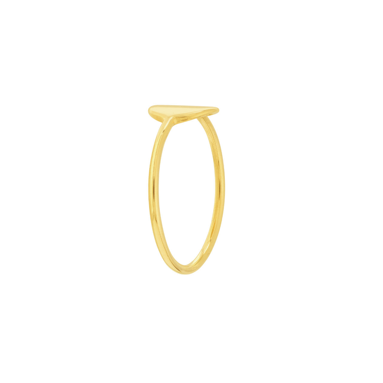 14K gold disc wire ring, sleek modern design