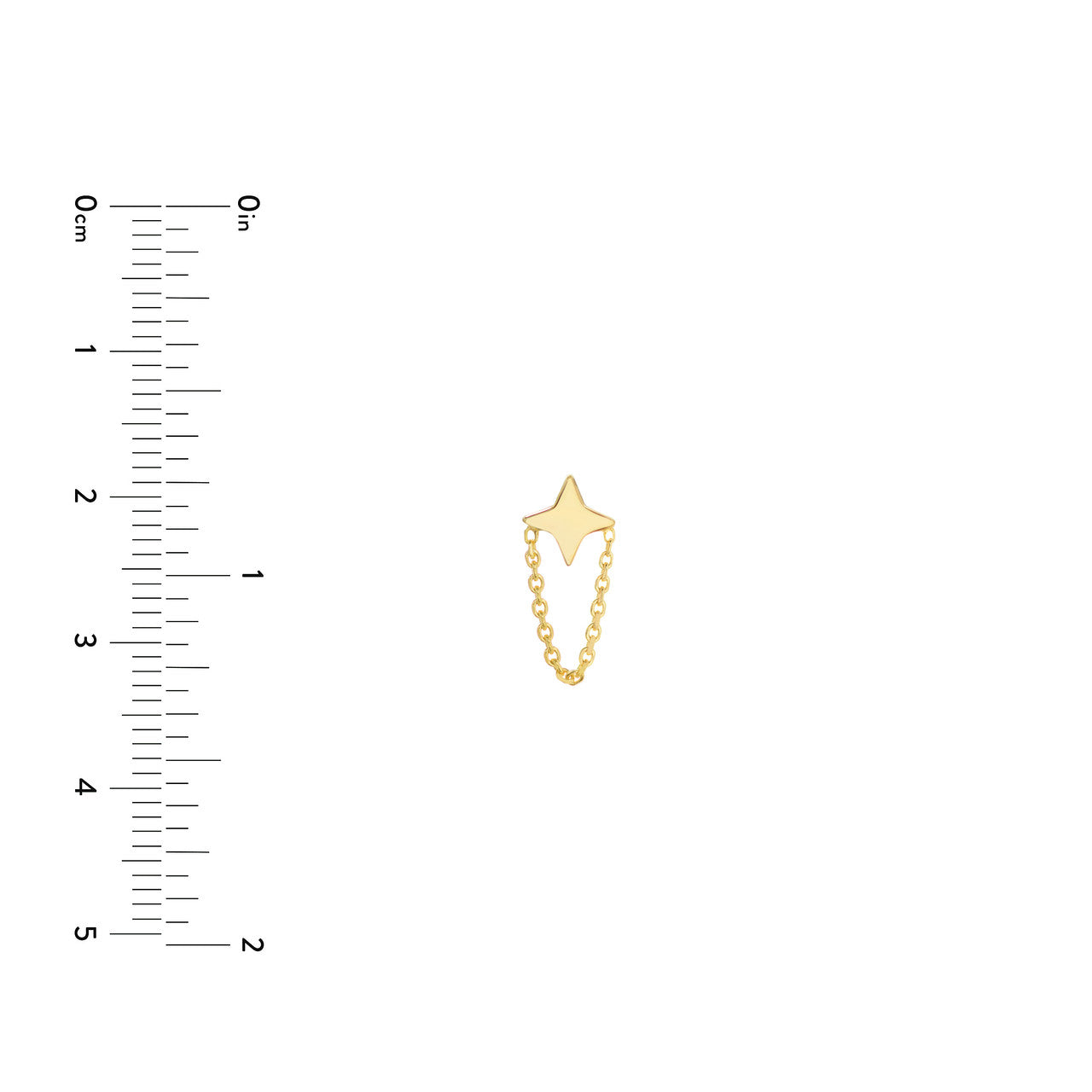 Simple 4 Point Star W Chain Drape Earrings by My Store, featuring a delicate chain and star design in silver.