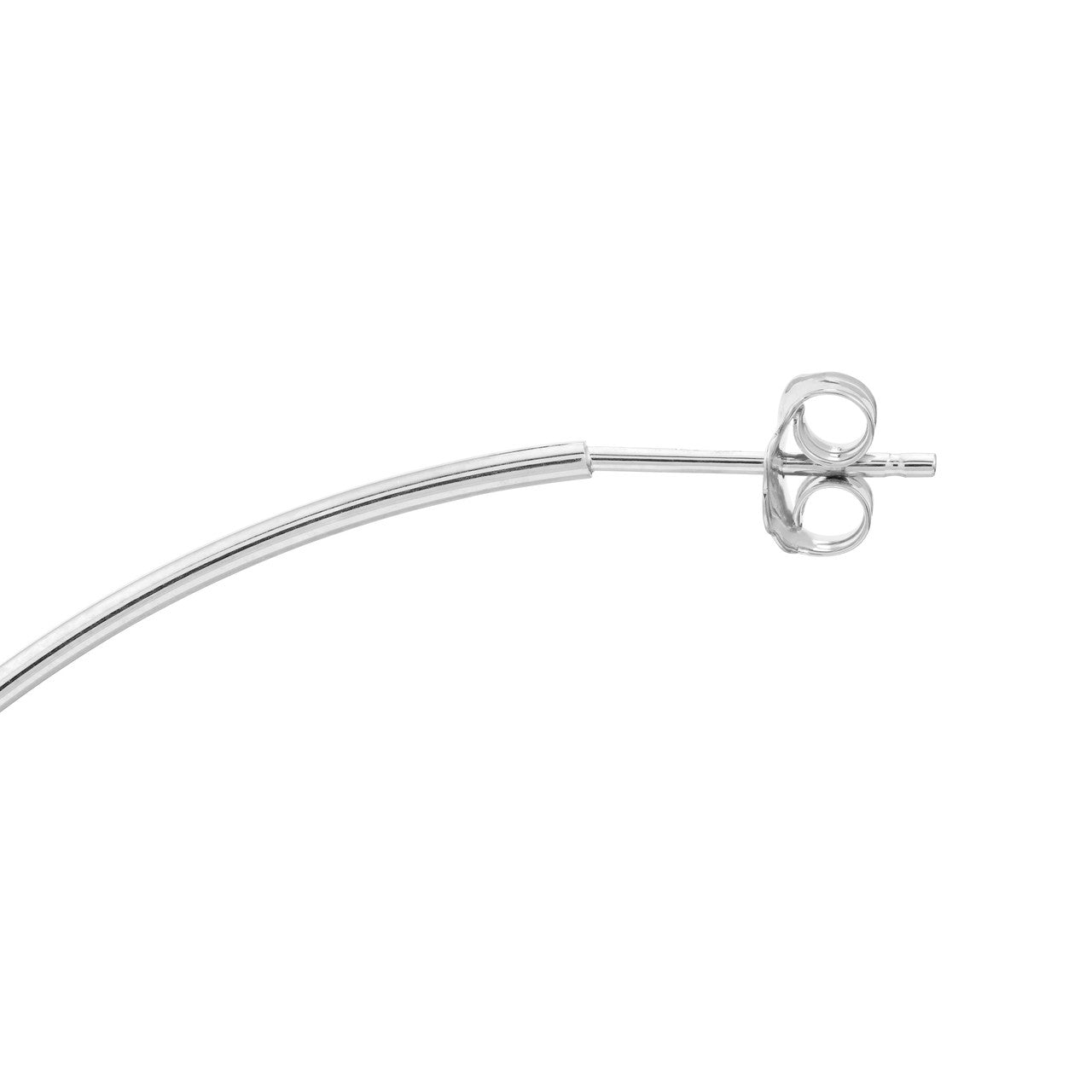75mm x 1.15mm silver hoop post earrings with a sleek design by My Store.