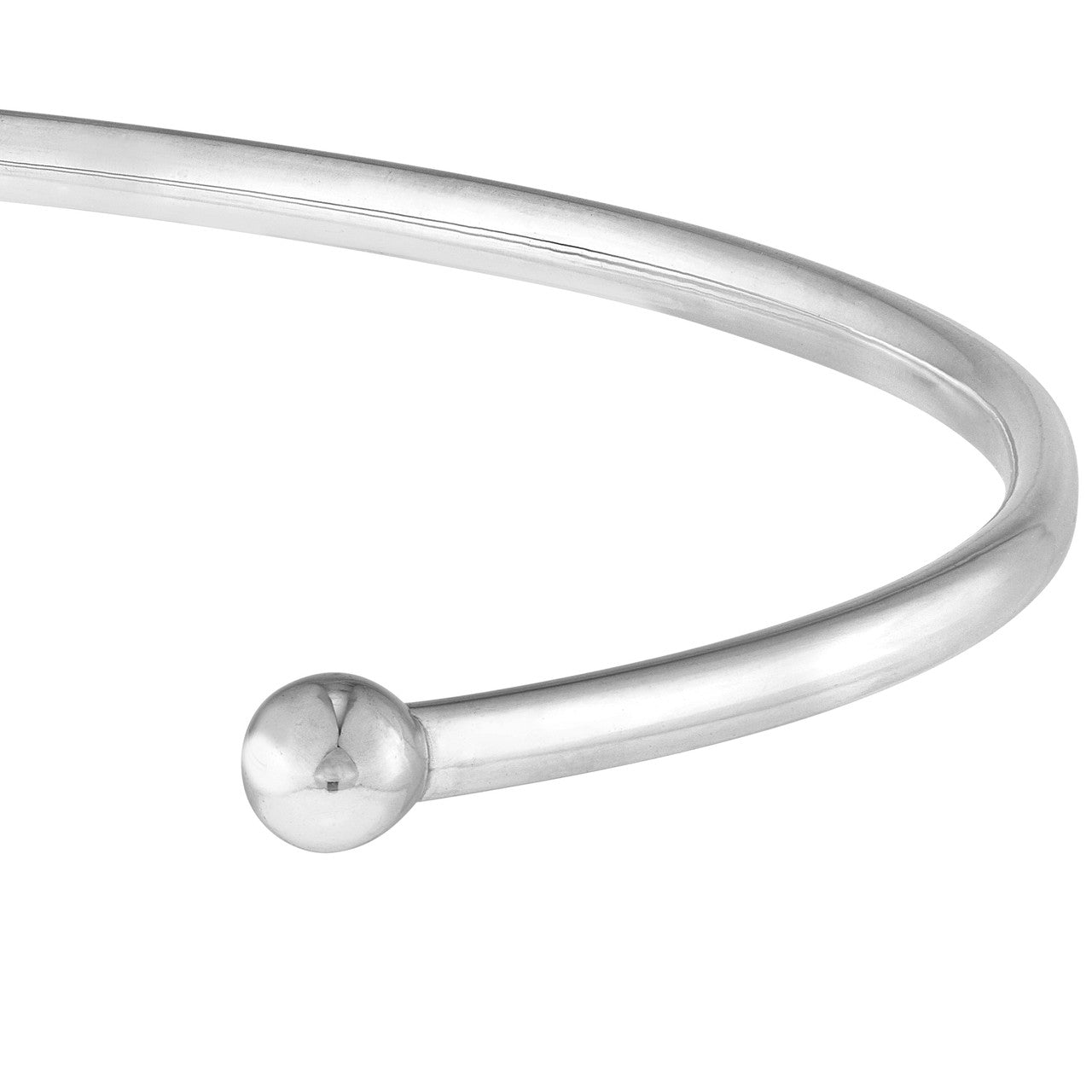14K gold cuff bangle with beaded ends, front view