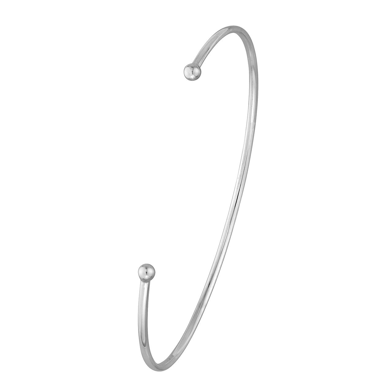 14K rose gold cuff bangle with beaded ends