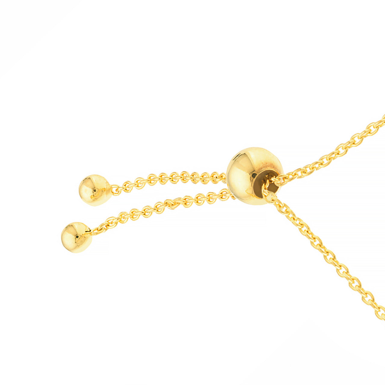14K gold adjustable diamond evil eye bolo bracelet