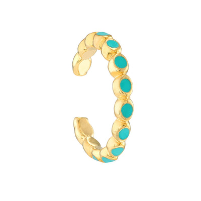 Turquoise enamel earring cuffs by My Store, featuring a sleek, modern design with a vibrant blue finish.