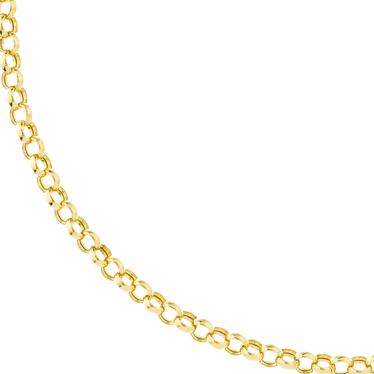 3.75mm hollow rolo split chain by My Store, showcasing a shiny metal finish and intricate link design.