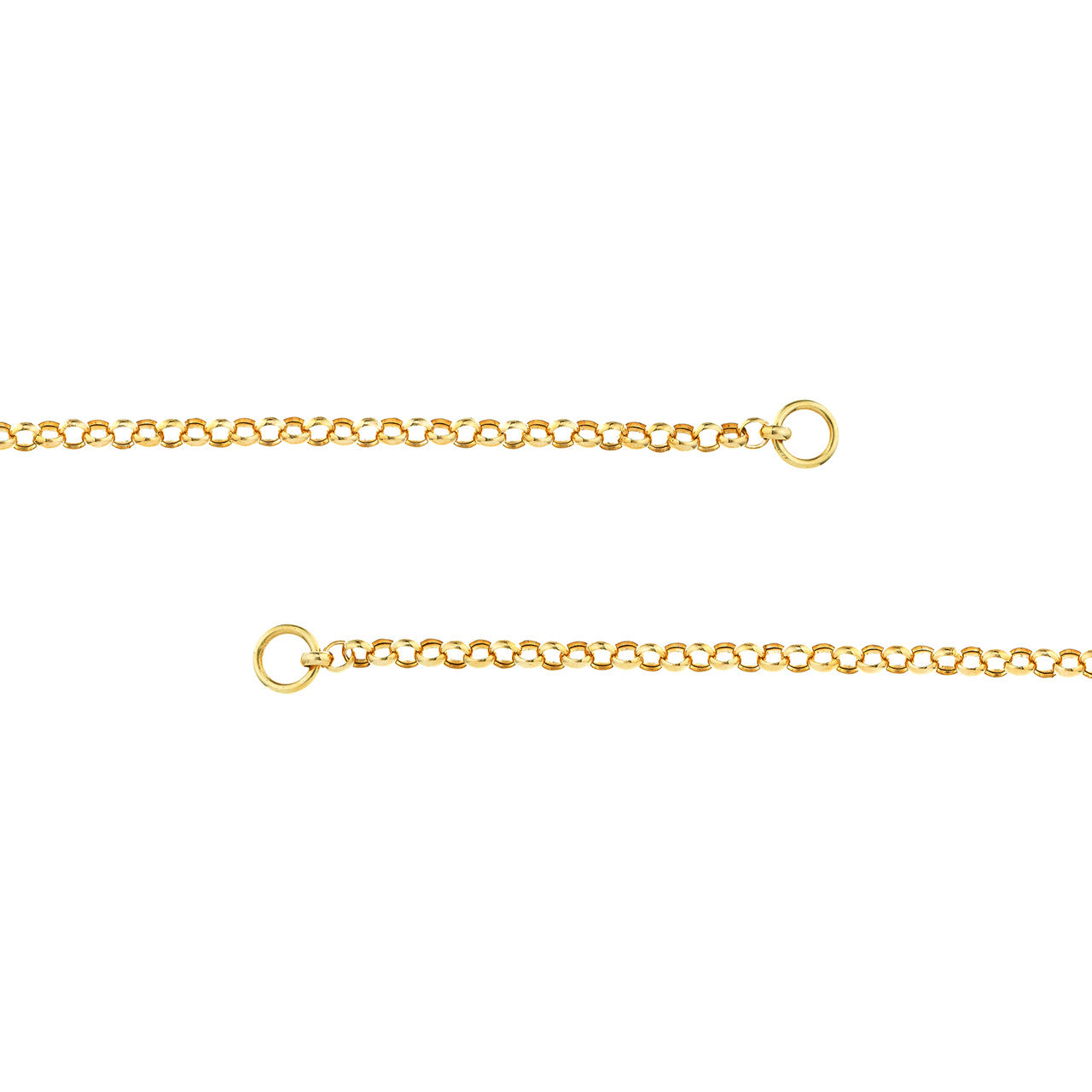 3.75mm hollow rolo split chain in silver, featuring interlocking links for a stylish and versatile design.