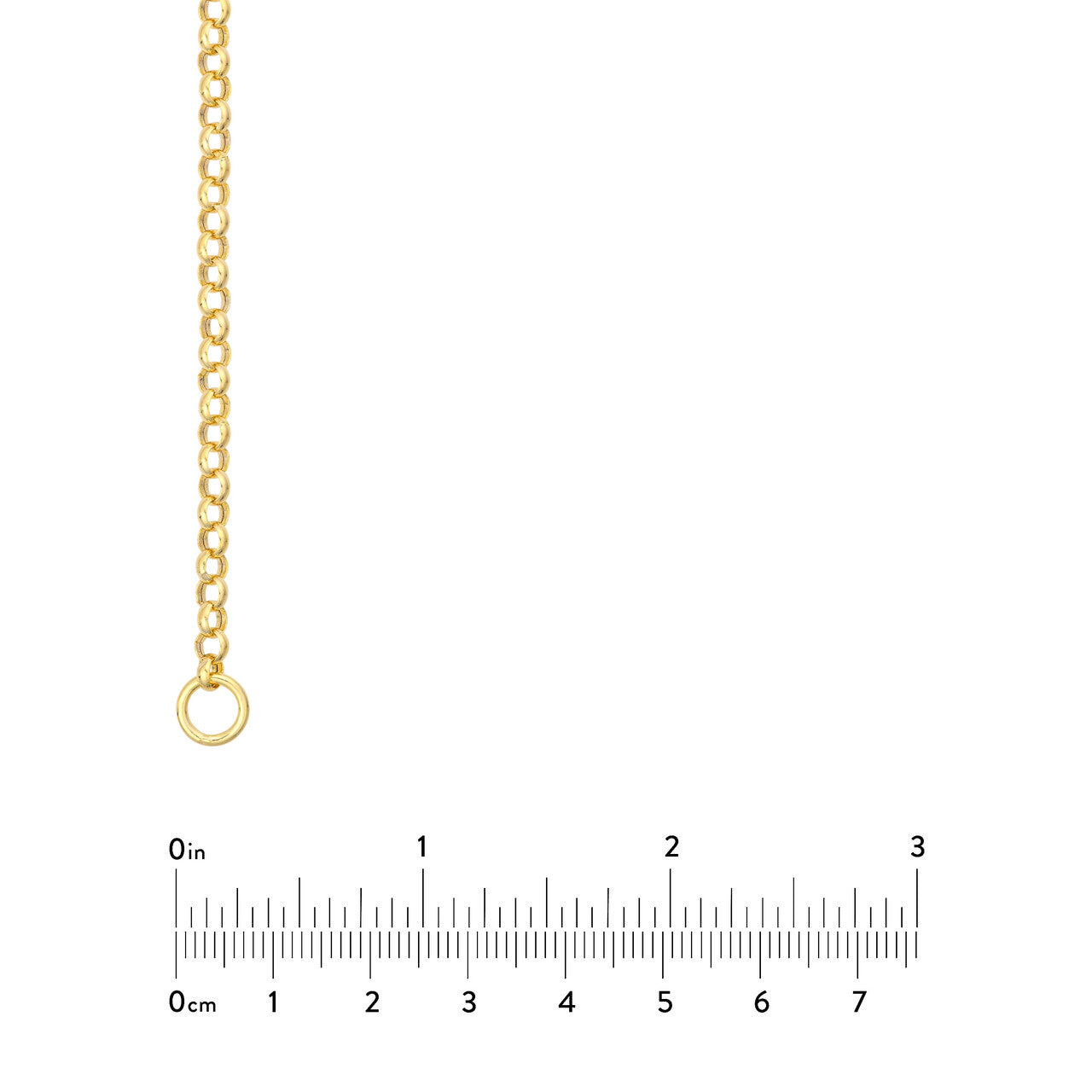 3.75mm hollow rolo split chain in silver, showcasing its smooth, interlocking links and lightweight design.