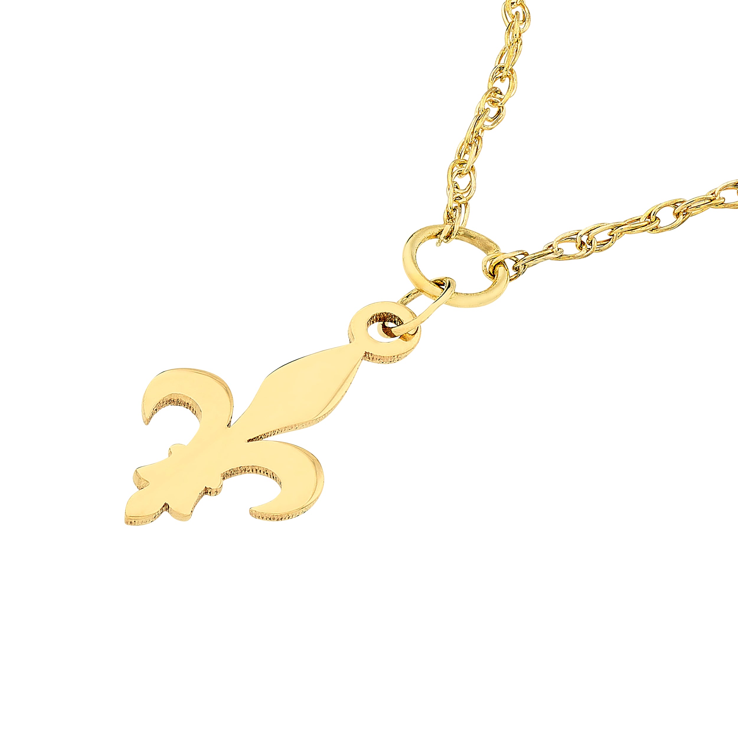 14K Gold Fleur-de-Lis Pendant Necklace