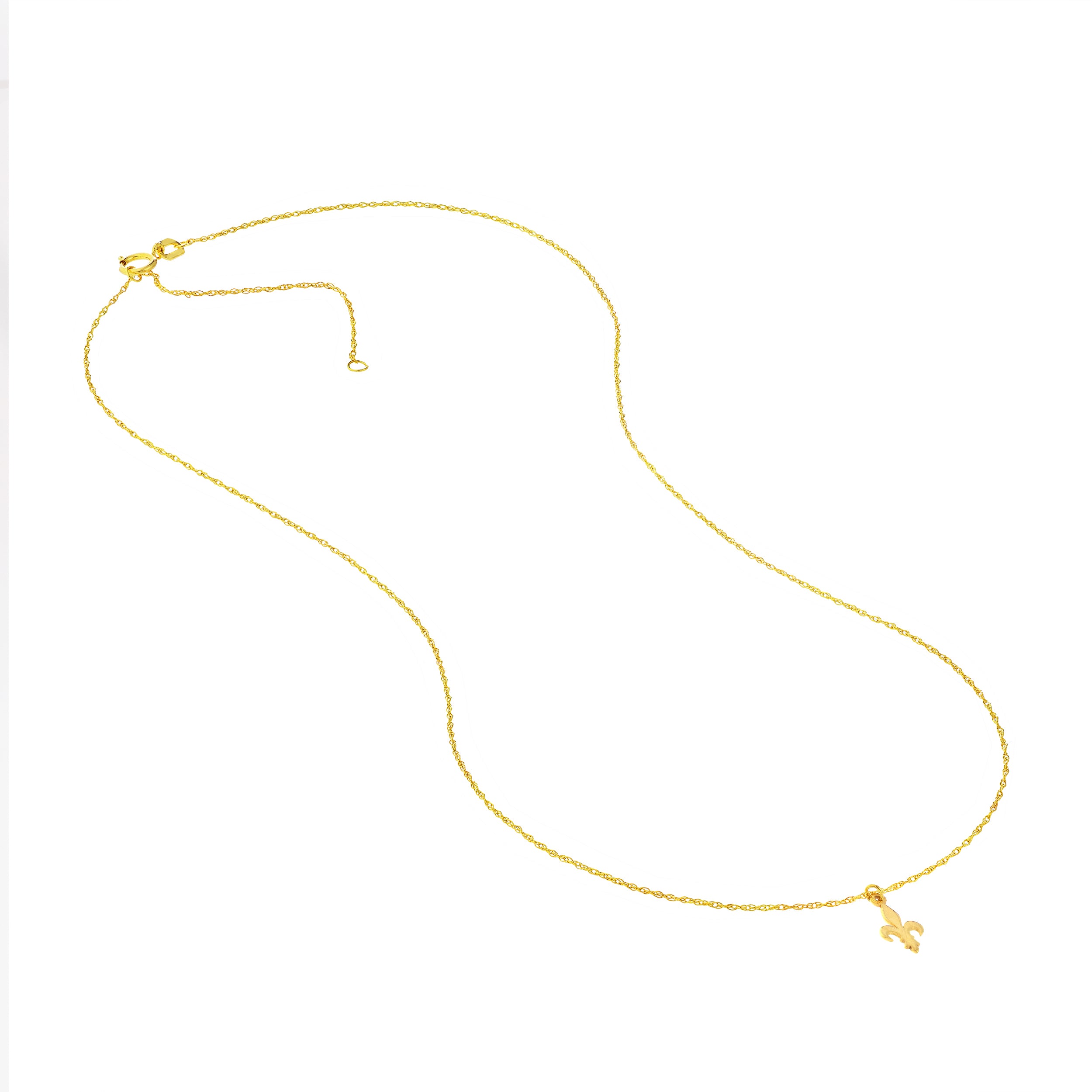 14K Gold Fleur-de-Lis Pendant Necklace