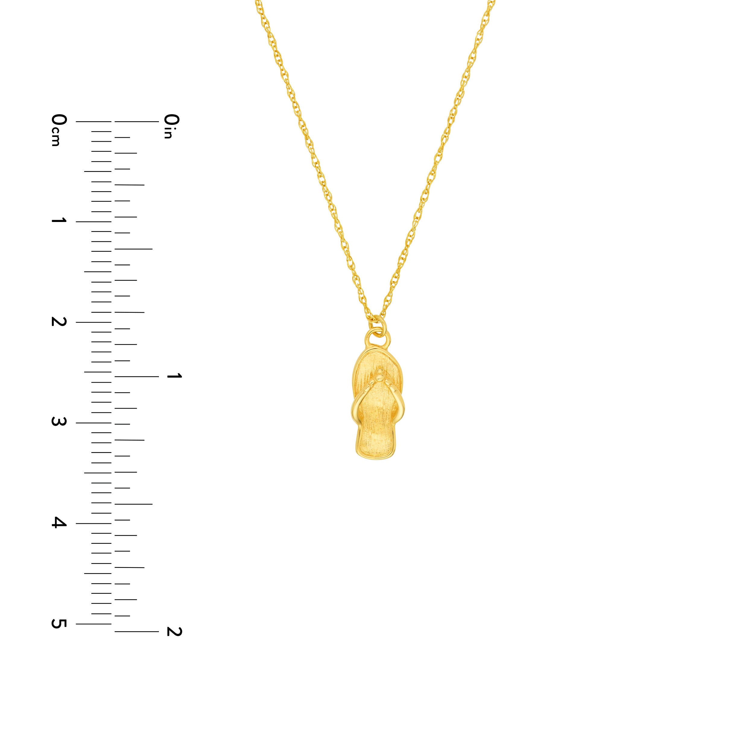 14K Gold Flip Flop Pendant Necklace