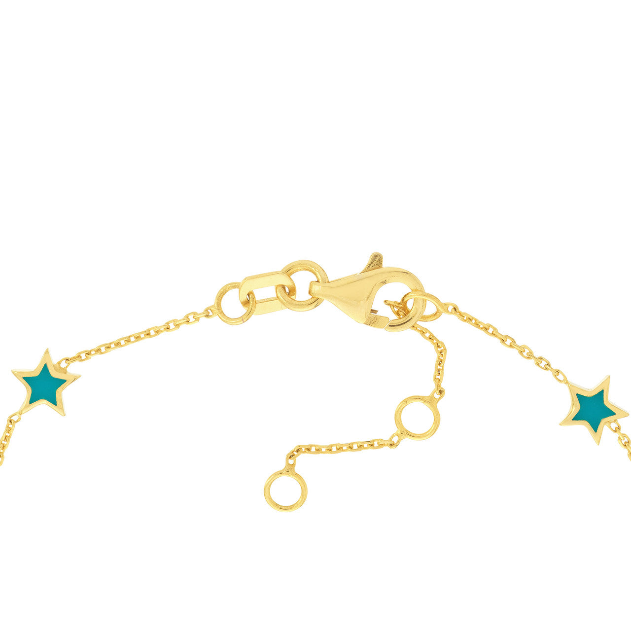 Turquoise Enamel Six Star Adj Sta Brac 3