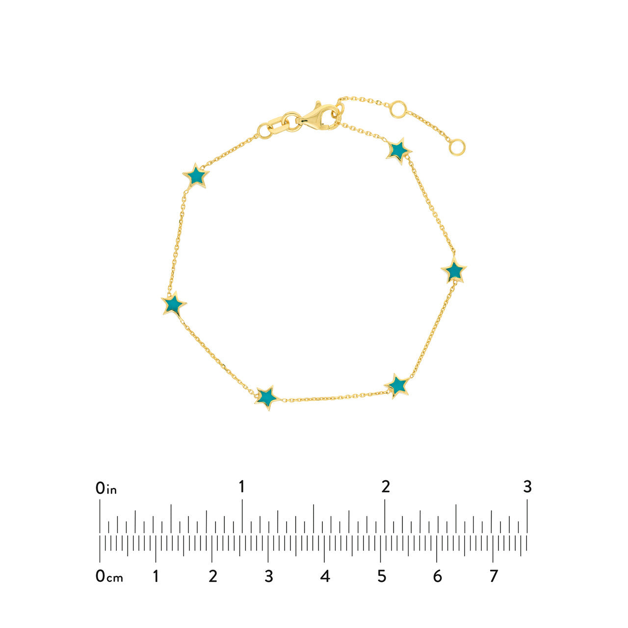 Turquoise Enamel Six Star Adj Sta Brac 4