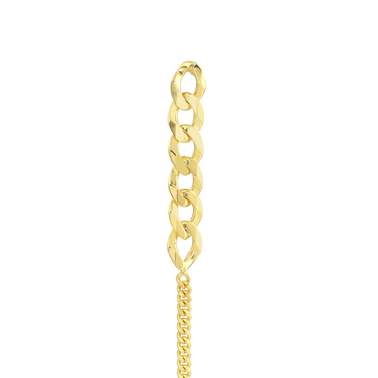 Simple 50/50 curb chain front-to-back earrings by My Store, showcasing a sleek and modern design in silver tones.