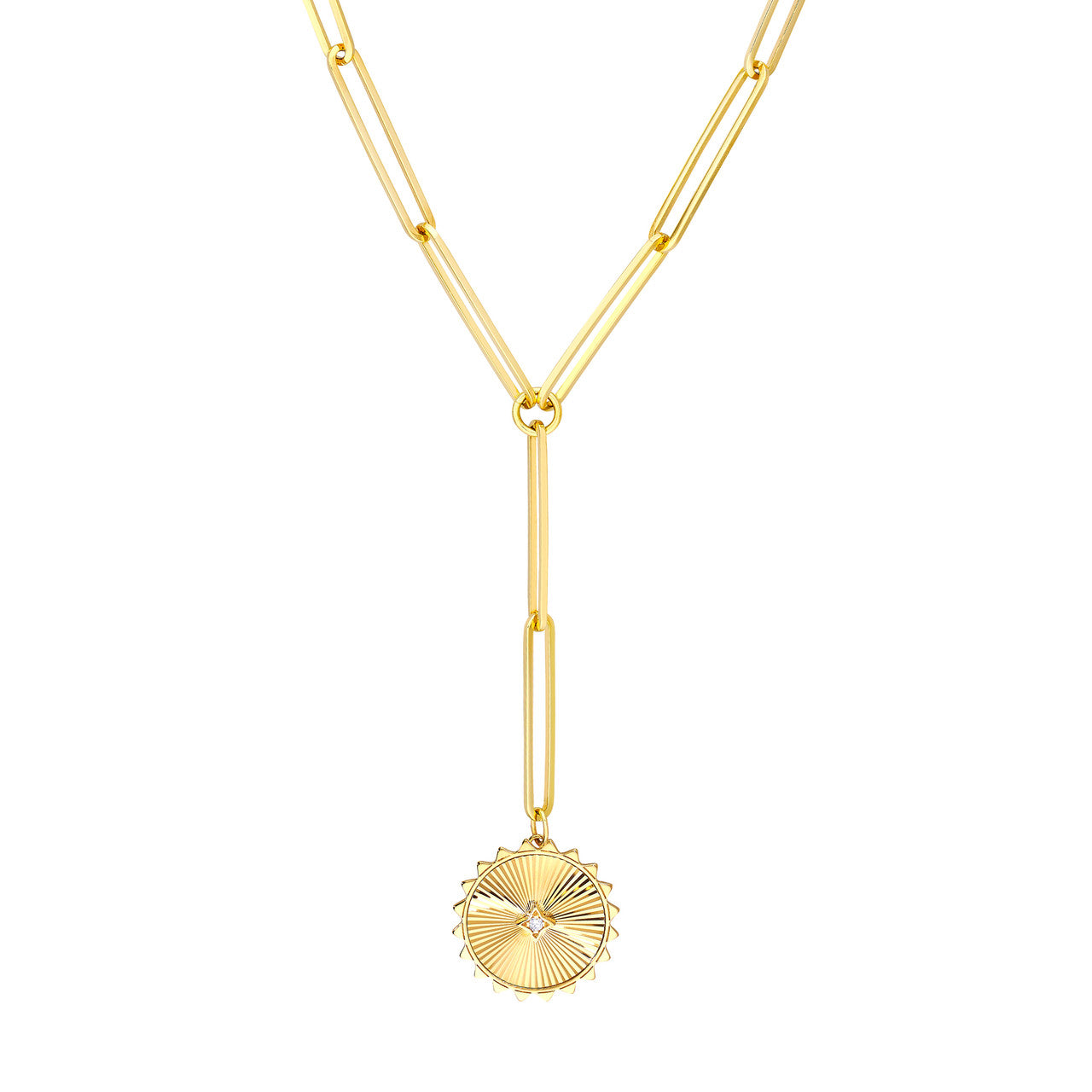 Diamond Medallion Lariat Necklace