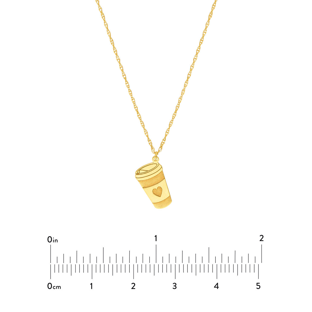 Coffee Cup Necklace size
