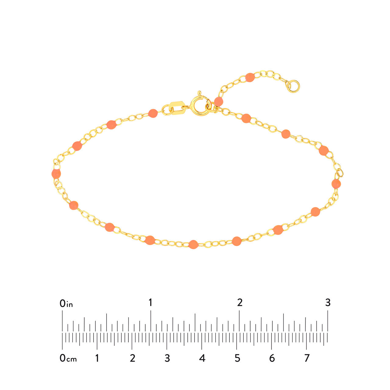 Baby pink enamel bead chain bracelet by My Store, featuring a simple design and delicate beads.