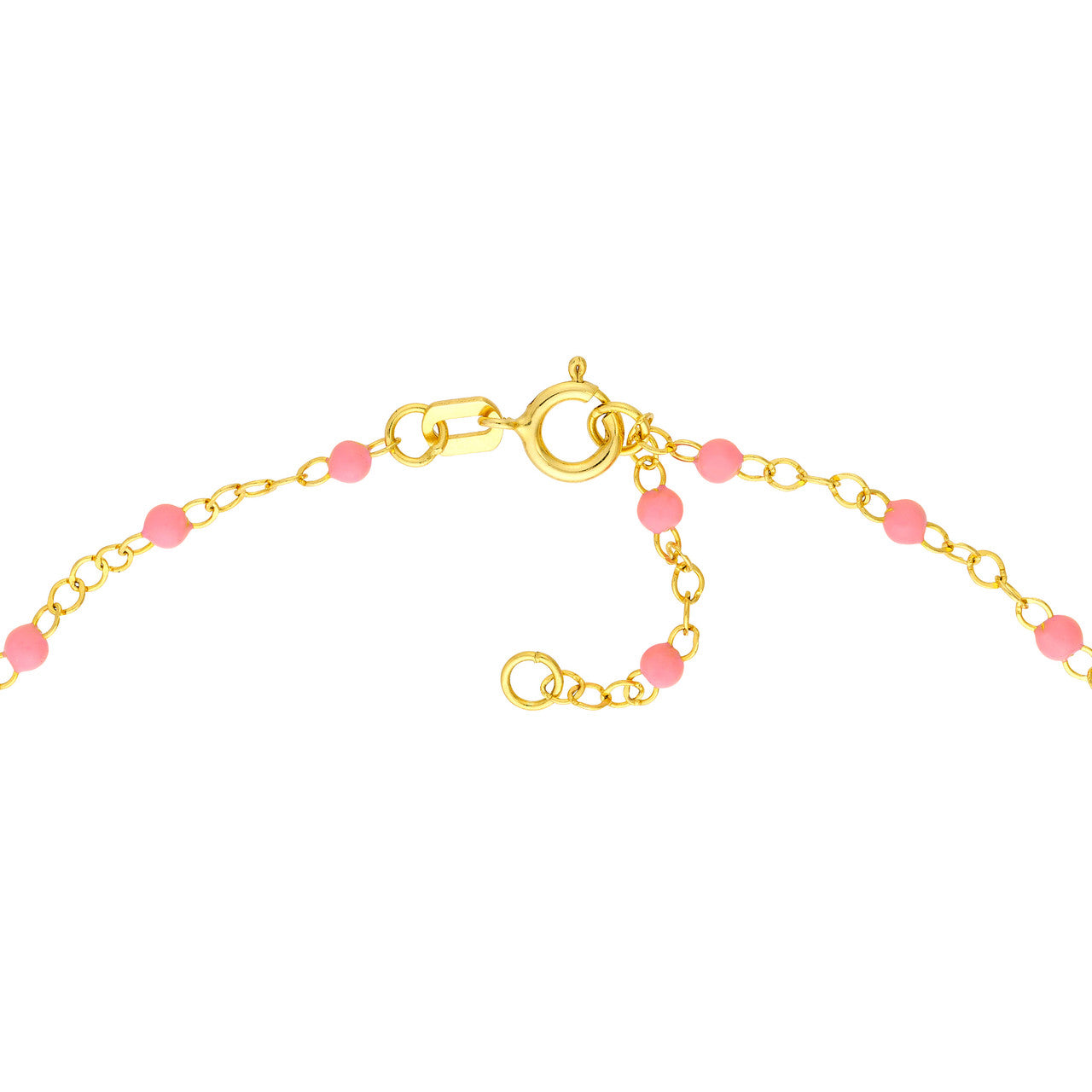 Baby pink enamel bead chain bracelet by My Store, featuring a simple design perfect for everyday wear.