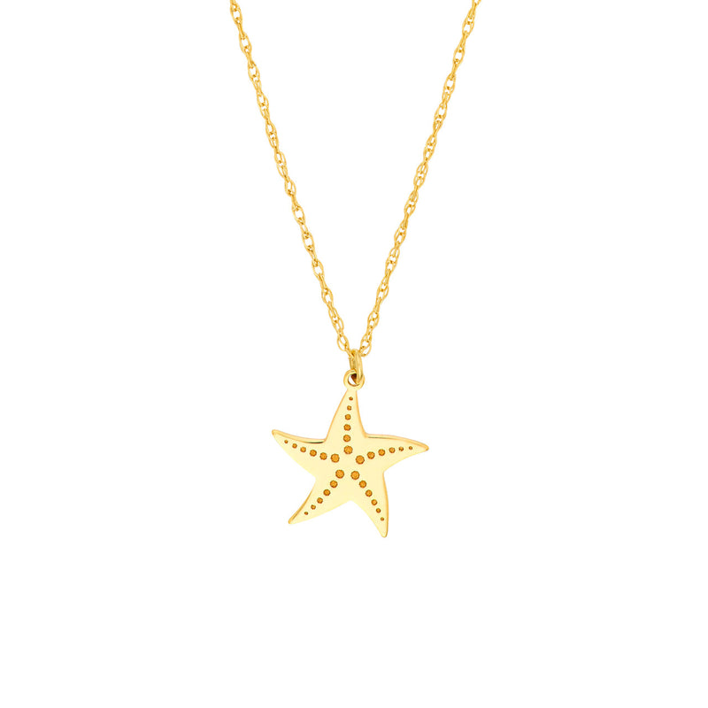 Simple starfish necklace by My Store featuring delicate design and gold-tone finish.