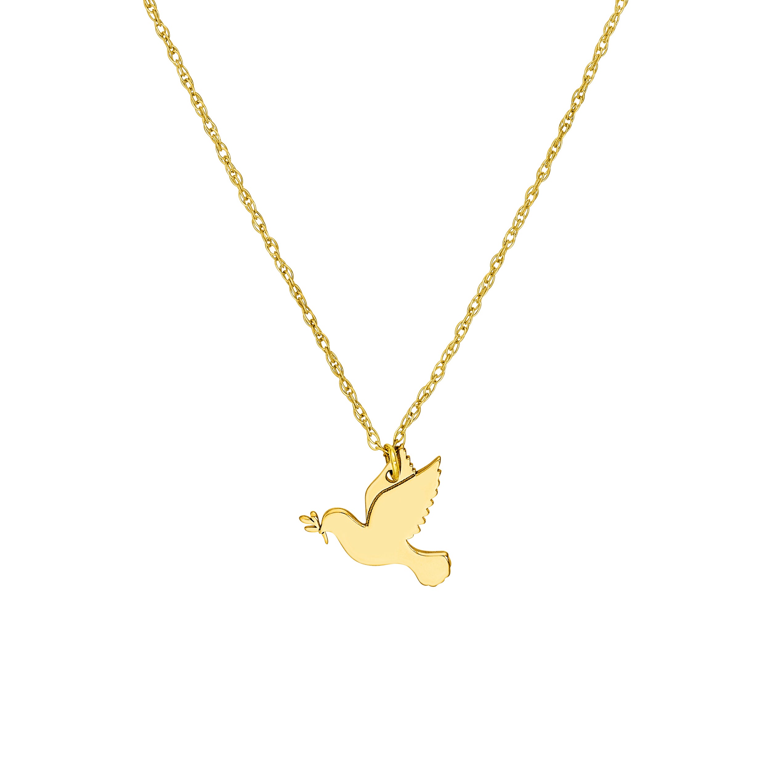 14K gold mini dove pendant necklace